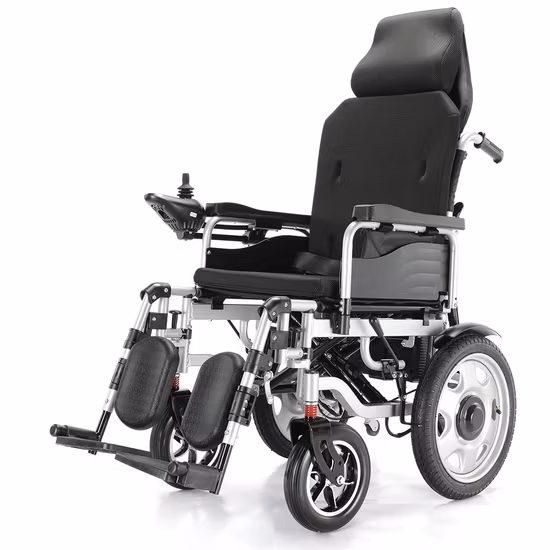 Electronic Folding Lightweight Reclining Electric Wheelchair for Disabled People